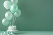 © Muzikitooo - Mint Green Birthday Cake with Balloons
