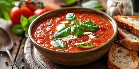 Sticker - Tomato cream soup with basil and toast