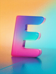 3D art effect of the letter E