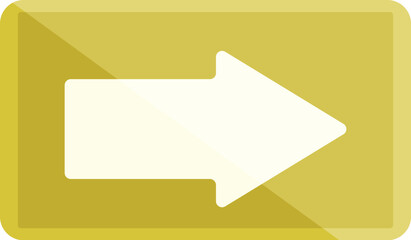 Poster - White arrow pointing to the right is placed on a golden square background
