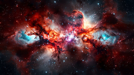 Wall Mural - a cosmic galaxy scene with vibrant stars and nebulae,generative ai