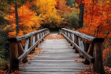 Canvas Print - bridge in autumn