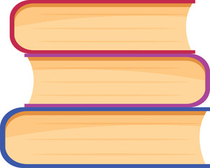 Poster - stack of three hardcover books with colorful covers, symbolizing the pursuit of knowledge