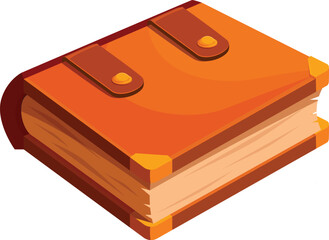 Poster - Closed leather book with metal elements is showing ancient knowledge