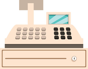 Poster - Modern electronic cash register standing on a counter, ready for use in a retail environment
