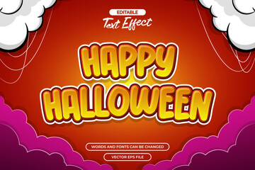 Wall Mural - Happy halloween editable text effect vector