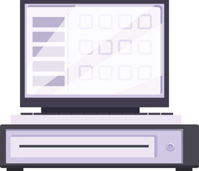 Poster - Illustration of a cash register with a monitor, used in a supermarket or grocery store for checkout and payment