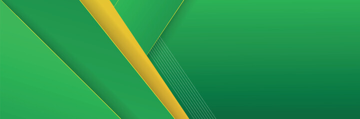 Green and yellow abstract banner background, vector illustration.