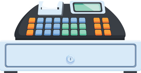 Poster - Electronic cash register showing increasing sales in retail store