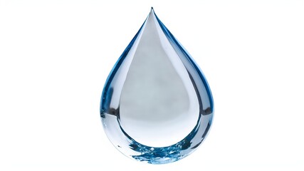 Wall Mural - Natural water drop isolated on white background. Clipping path.