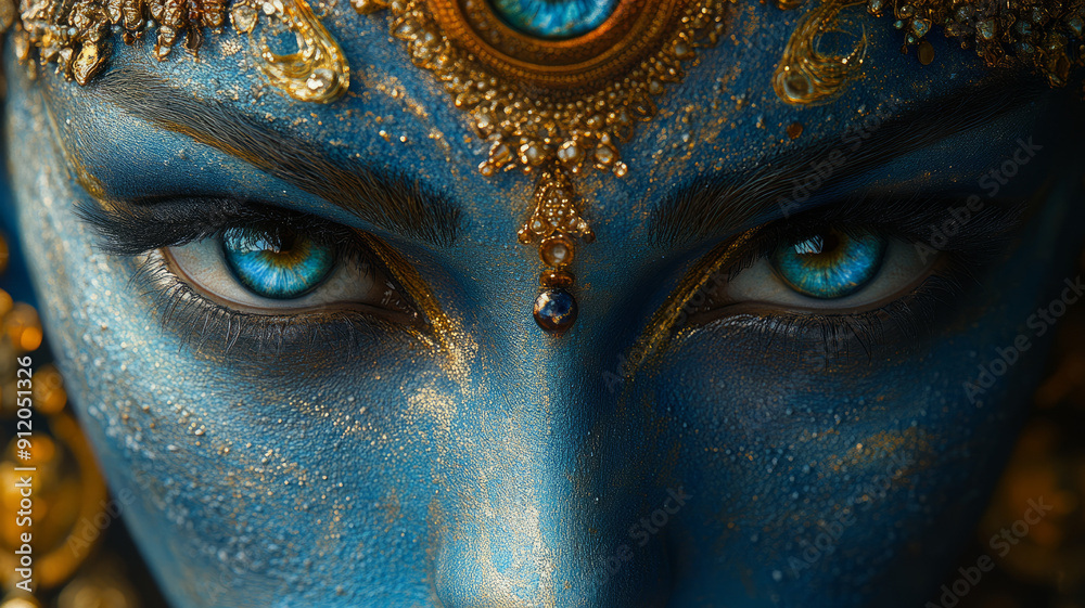 blue-skinned alien goddesses with gold makeup, surrounded by divinatory ...