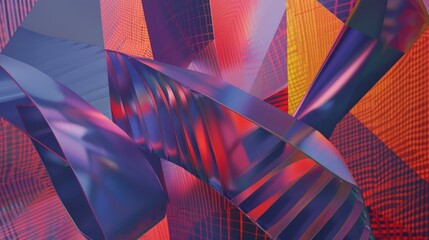 Poster - Swirling ribbons of color dance playfully amid a kaleidoscope of patterns, creating a mesmerizing visual experience that captivates the senses