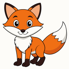 Wall Mural - fox standing art vector