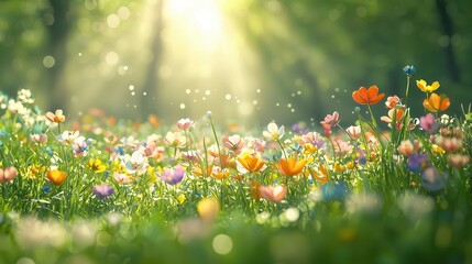 Poster - Colorful Wildflowers in a Meadow.