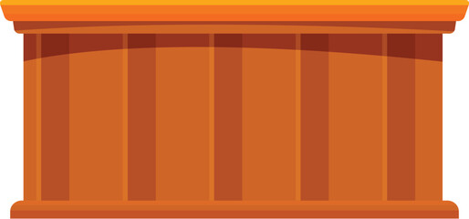 Poster - Empty wooden reception desk standing in the lobby of a company or hotel