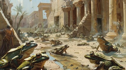 plague of toads in Egyptian temples