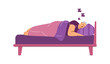 © Kudryavtsev - A vector illustration depicting a snoring man with apnea making a loud noise during slee