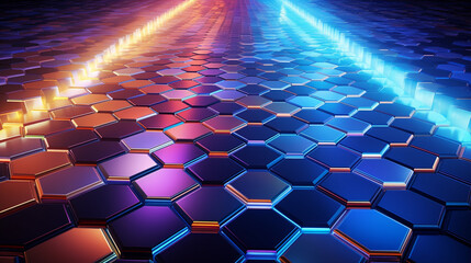 Wall Mural - abstract background, modern hexagonal glow