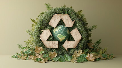 Eco-Friendly Earth with Recycling Symbol and Greenery emphasizing environmental consciousness.