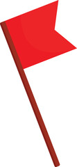 Poster - red flag is waving in the wind on a wooden stick