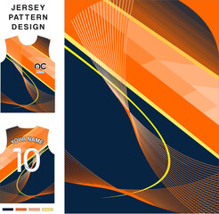 Sticker - Abstract orange blue concept vector jersey pattern template for printing or sublimation sports uniforms football volleyball basketball e-sports cycling and fishing Free Vector.