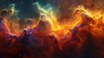 Wall Mural - cosmic nebula with vibrant colors