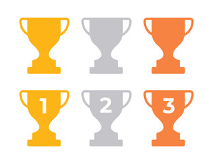 Wall Mural - trophy cup award vector design. gold, silver, and bronze. sport winner tournament competition.