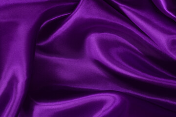 Wall Mural - Dark purple fabric texture background, detail of silk or linen pattern.