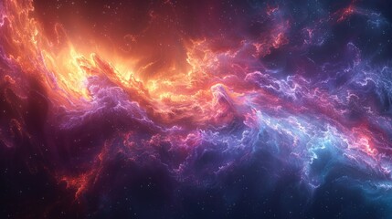 Wall Mural - cosmic nebulae with fiery hues