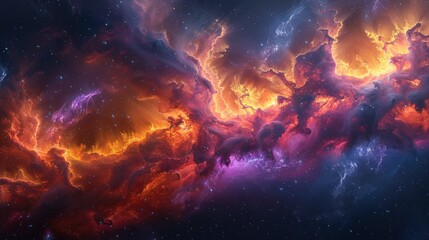 Wall Mural - cosmic nebula with vivid colors