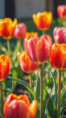Wall Mural - Tulips are blooming beautifully in the garden.