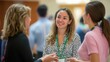© indyntk - Professionals networking at a conference, demonstrating interpersonal skills and building strong connections through dialogue