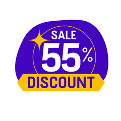 Sticker - sale 55% discount label 