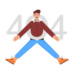 Wall Mural - A flat illustration of 404 error 

