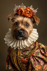 Canvas Print - A dog dressed in renaissance costume