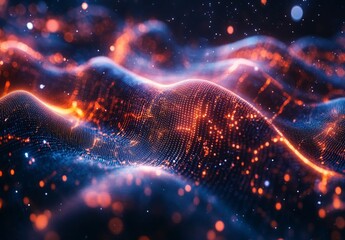Poster - AI-driven data background, abstract neural networks, futuristic algorithms visualized, sleek and modern