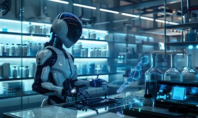 Poster - AI Robot Scientist Conducts Research in Futuristic Laboratory