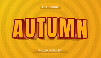 Wall Mural - word autumn in yellow and red on yellow background. suitable for seasonal social media posts, and gr