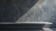 © keetazalay - A concrete table background with a smooth, gray surface and a minimalist design, perfect for modern product photography, architectural themes, or contemporary designs