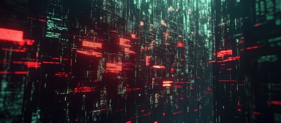 Poster - 3D Rendering of Text with Technological Failure Effects and Screen Glitches