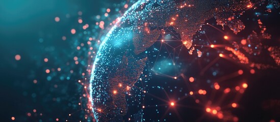 Poster - Abstract digital background showcasing technology connections in a global network