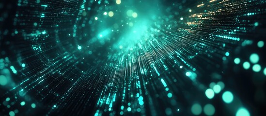 Poster - Abstract Digital Technology Background for Corporate Presentations with Particle Effects