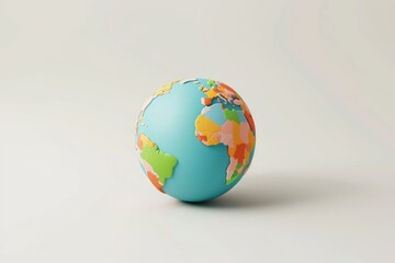 Poster - Colorful Stylized Globe on White Background