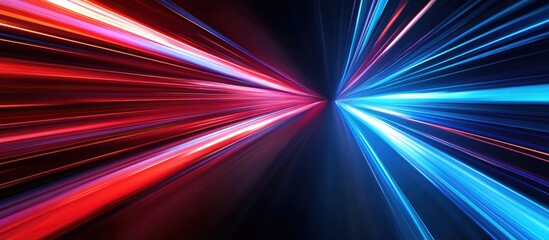 Poster - Abstract Technology Background with Blue and Red Speed Lines Blank Perspective for Product Display or Artwork Montage