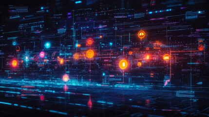 Poster - digital document evolution timeline, ai-powered visual representation of document management technol