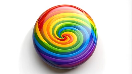 Wall Mural - Vibrant Rainbow Swirl Badge  Generative AI