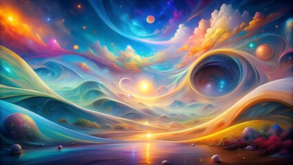 Wall Mural - Ethereal Dreamscape: A Symphony of Hues and Form  generative AI