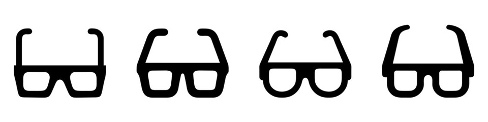 Wall Mural - glasses icons set. black glasses icon in flat design. glasses symbol isolated. vector illustration