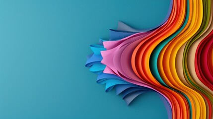 Wall Mural - Abstract Colorful Paper Waves Design