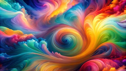 Wall Mural - Ethereal Dance of Hues: A Symphony of Swirling Colors  generative AI